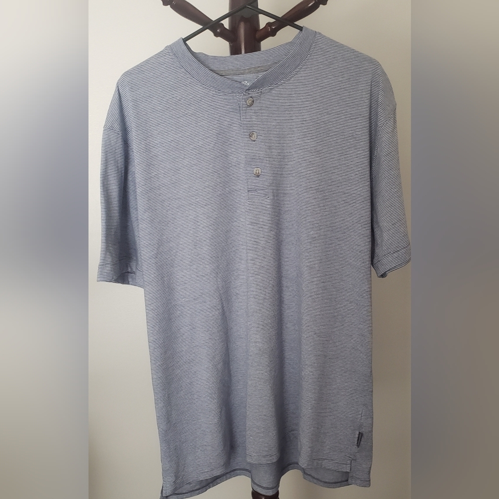 Eddie Bauer gray striped XL tshirt